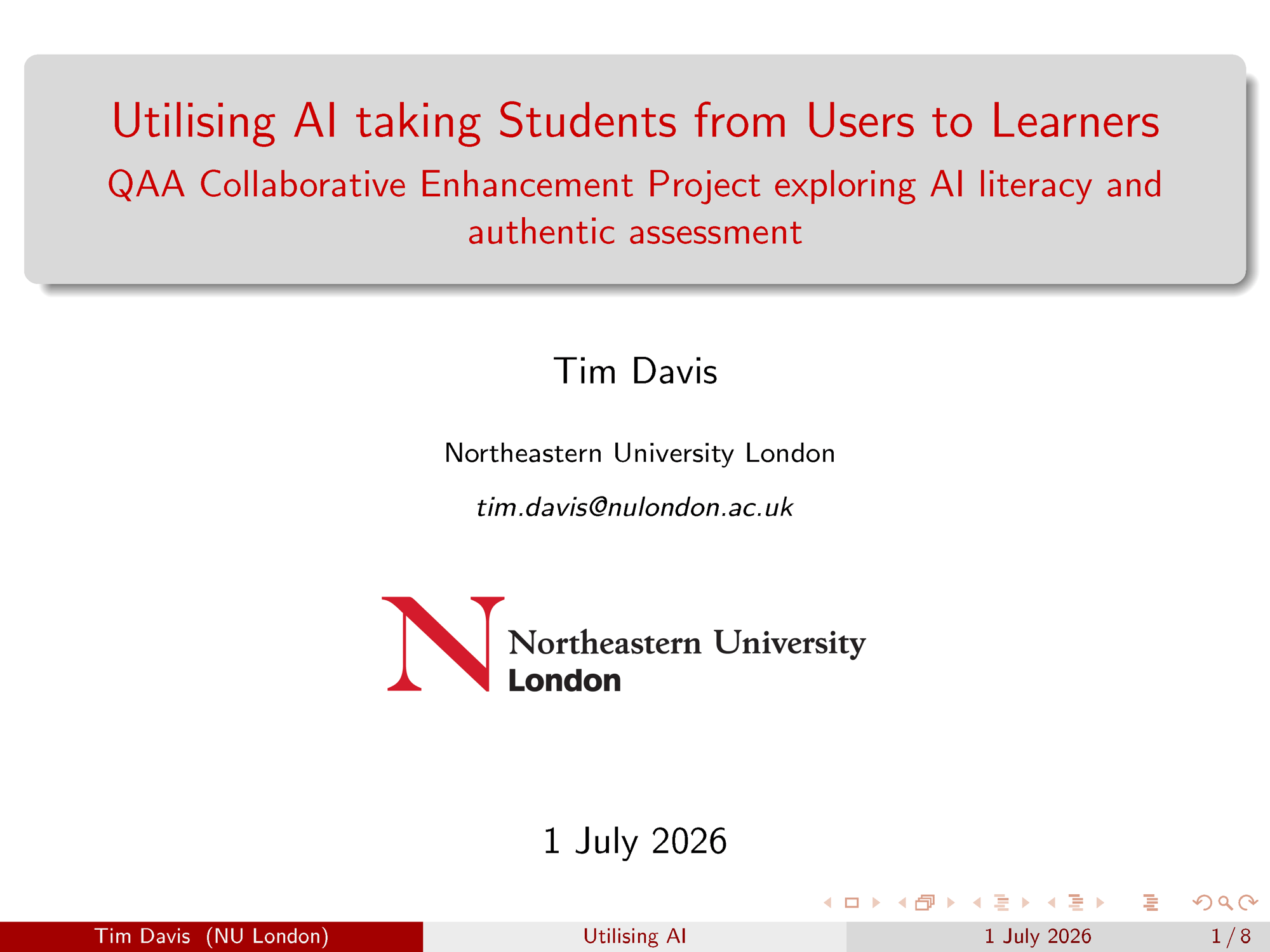 OIDI QAA Online Conference - Utilising AI video cover
