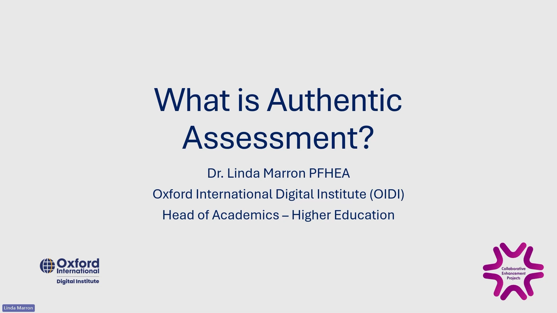 OIDI QAA Online Conference - What is Authentic Aseessment video cover